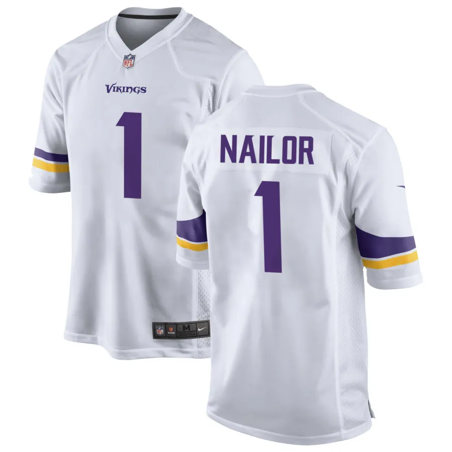 Women's Minnesota Vikings #1 Jalen Nailor Nike White Limited Jersey