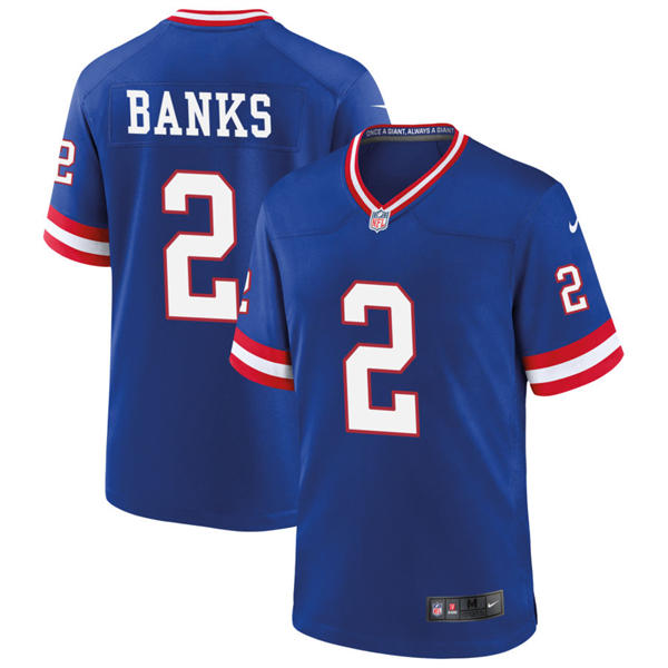Men's New York Giants #2 Deonte Banks Nike Royal Classic Limited Jersey