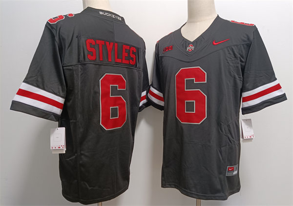 Mens Ohio State Buckeyes #6 Sonny StylesNike F.U.S.E. Limited Blackout College Football Game Jersey