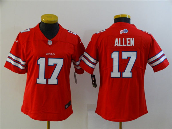 Womens Buffalo Bills #17 Josh Allen Nike Red Color Rush Vapor Limited Player Jersey