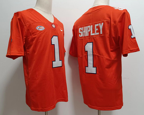 Mens Clemson Tigers #1 Will Shipley Orange College Football Game Jersey