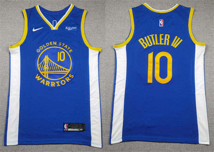 Mens Golden State Warriors #10 Jimmy Butler III Nike Royal Icon Edition Swingman Jersey