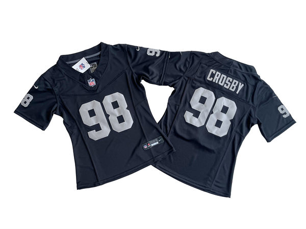 Womens Las Vegas Raiders #98 Maxx Crosby Nike Black Vapor Limited Jersey
