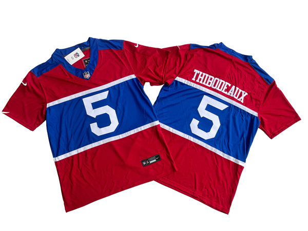 Men's New York Giants #5 Kayvon Thibodeaux Century Red 100TH Season Commemorative Jersey