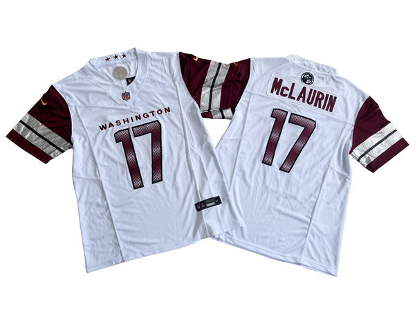 Mens Washington Commanders #17 Terry McLaurin White Away Vapor Limited Jersey
