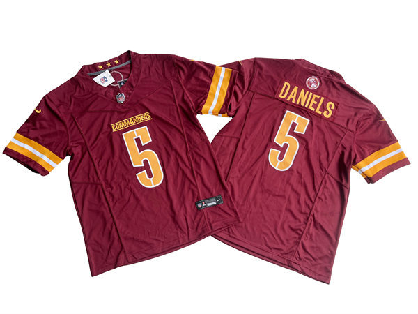 Mens Washington Commanders #5 Jayden Daniels Nike Burgundy Team Color Vapor Limited Jersey