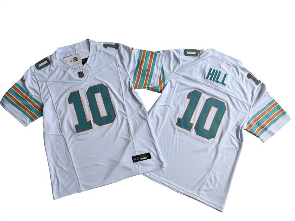 Mens Miami Dolphins #10 Tyreek Hill Nike White 2nd Alternate 2023 F.U.S.E. Vapor Limited Jersey