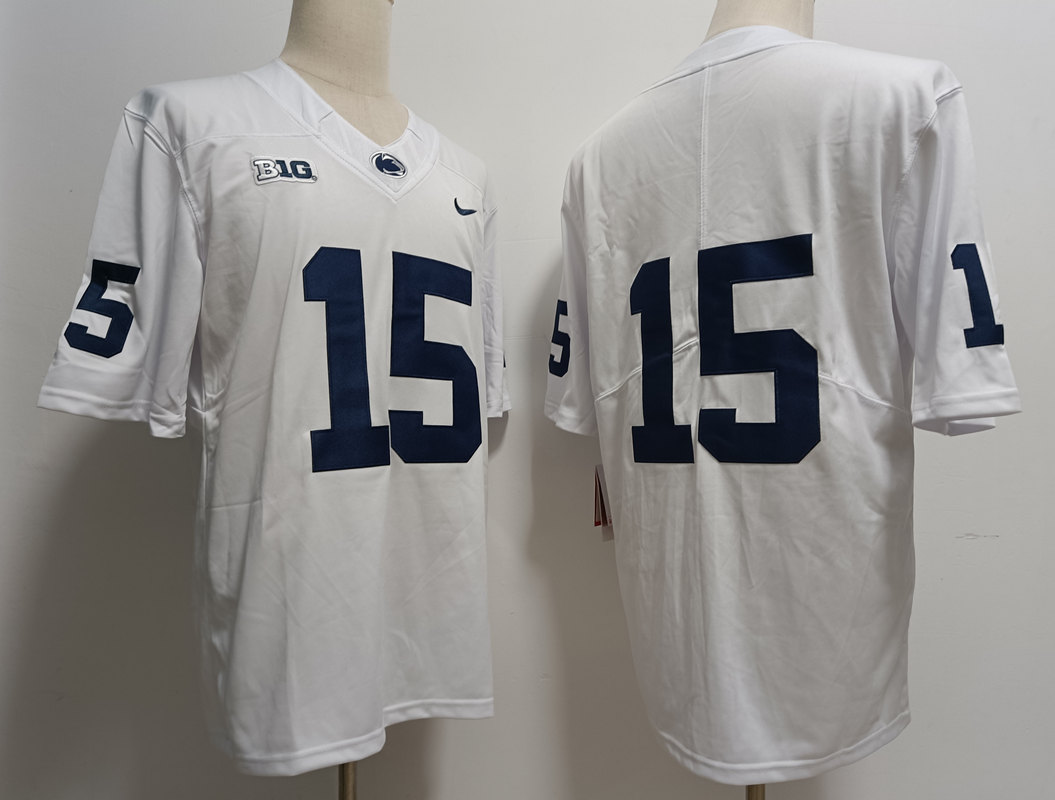 Mens Penn State Nittany Lions #15 Drew Allar Nike White College Game Football Jersey