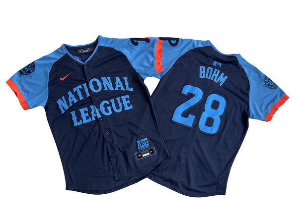 Mens Philadelphia Phillies #28 Alec Bohm National League Nike 2024 MLB All-Star Game Limited Jersey - Navy