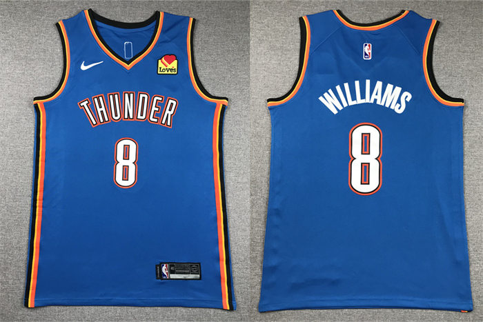 Mens Oklahoma City Thunder #8 Jalen Williams Blue Icon Edition Jersey