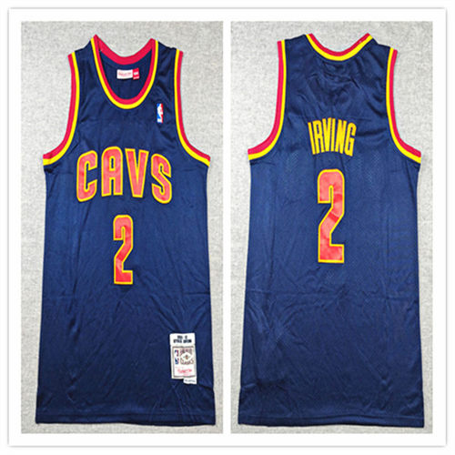 Men's Cleveland Cavaliers #2 Kyrie Irving 2011-12 Navy CAVS Navy Hardwood Classics Throwback Jersey