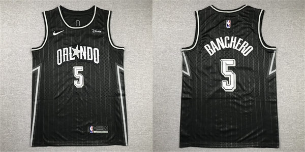 Men's Orlando Magic #5 Paolo Banchero 2023-24 City Edition Swingman Jersey Navy