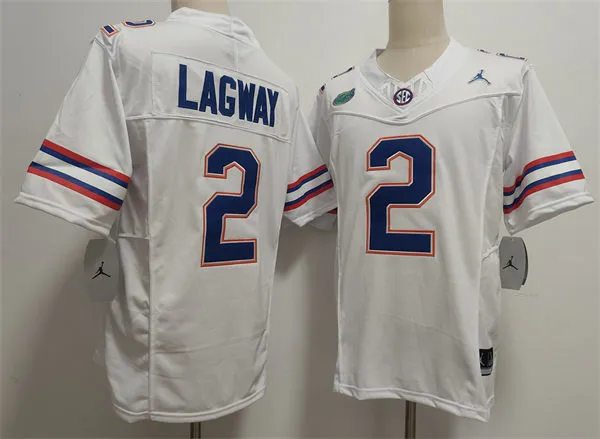 Mens Florida Gators #2 DJ Lagway White College Football Game Jersey