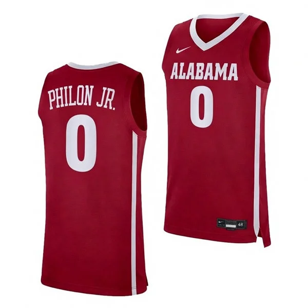 Alabama Crimson Tide #0 Labaron Philon Nike Crimson College Basketball Game Jersey