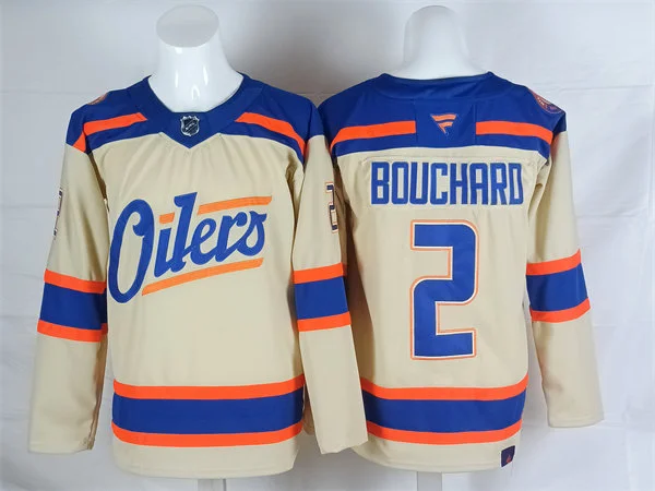 Men's Edmonton Oilers #2 Evan Bouchard Cream Alternate Oil Country Jersey