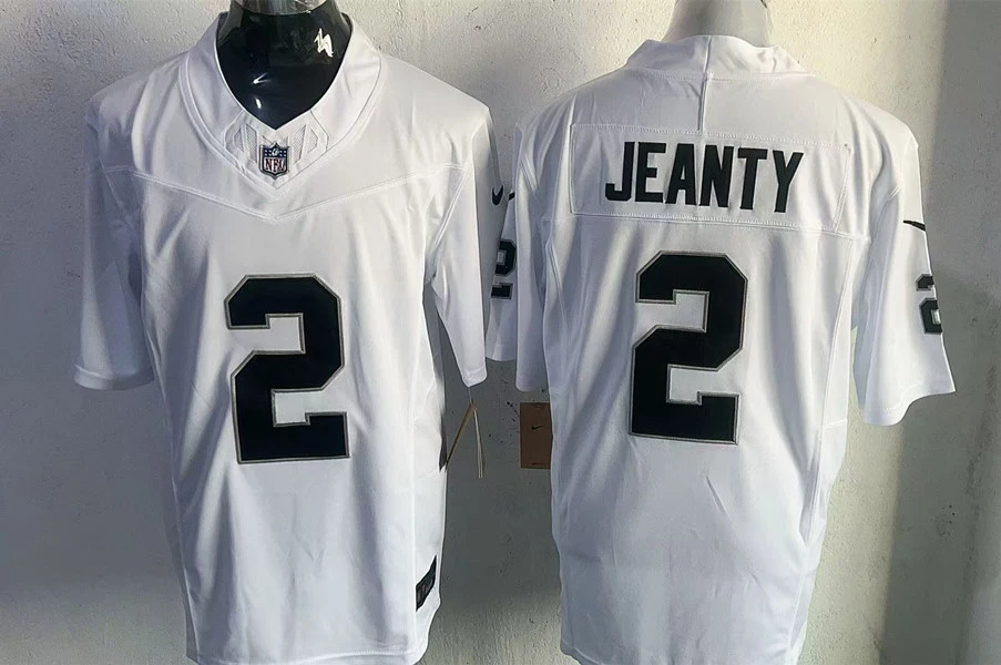 Men's Las Vegas Raiders #2 Ashton Jeanty Nike White Vapor F.U.S.E. Limited Jersey