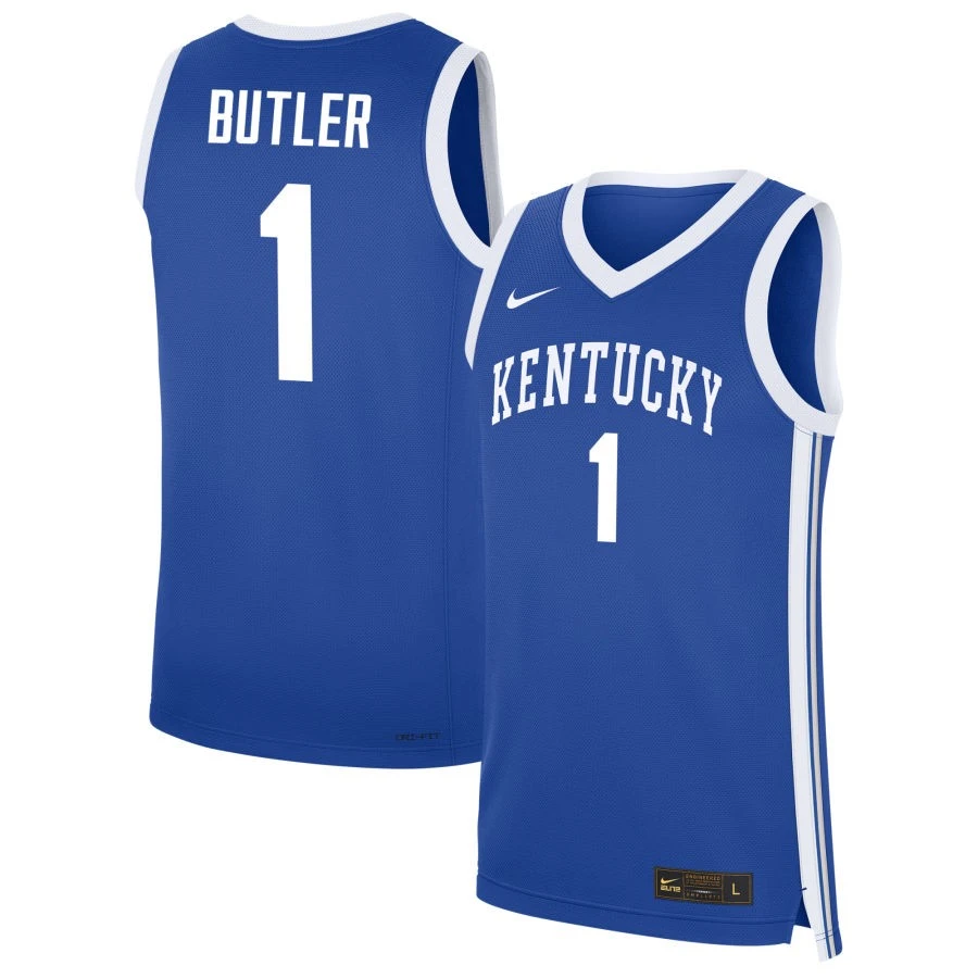 Mens Youth Kentucky Wildcats #1 Lamont Butler Royal College Basketball Game Jersey