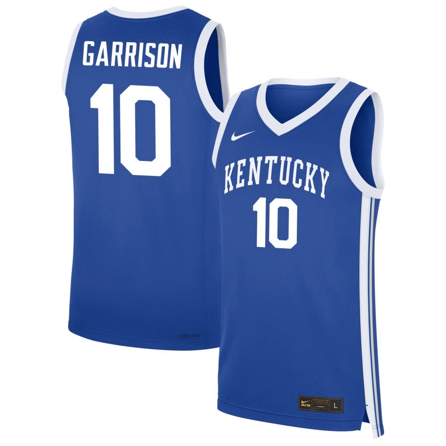 Mens Youth Kentucky Wildcats #10 Brandon Garrison Royal College Basketball Game Jersey