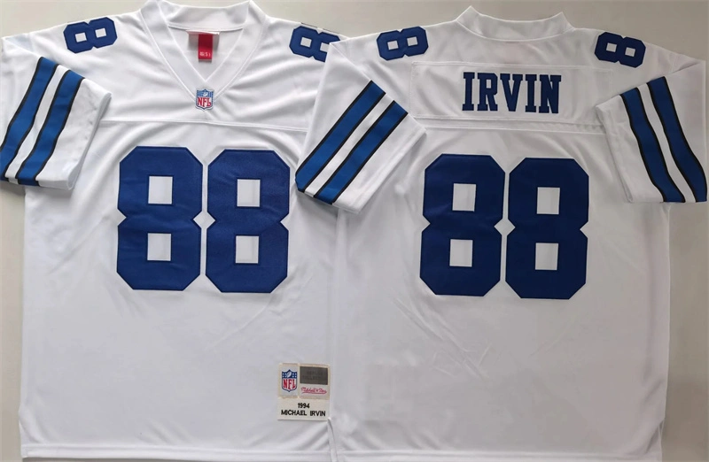 Men's Dallas Cowboys #88 Michael Irvin White 1994 Throwback Jersey
