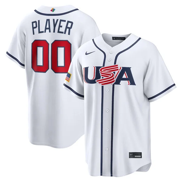 USA Team Nike White 2026 World Baseball Classic Custom Jersey