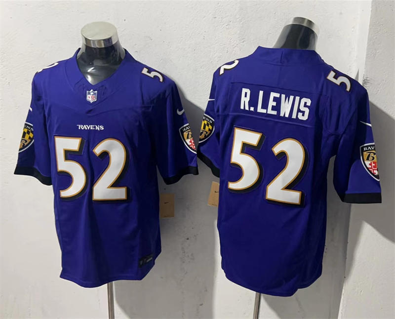 Men's Baltimore Ravens Retired Player #52 Ray Lewis Nike Purple Vapor F.U.S.E Limited Jersey
