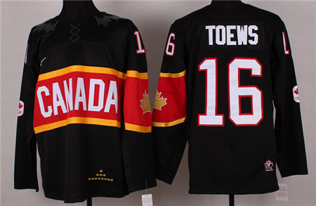 Men's Canada 2014 Olympics Hockey Jersey #16 Jonathan Toews black