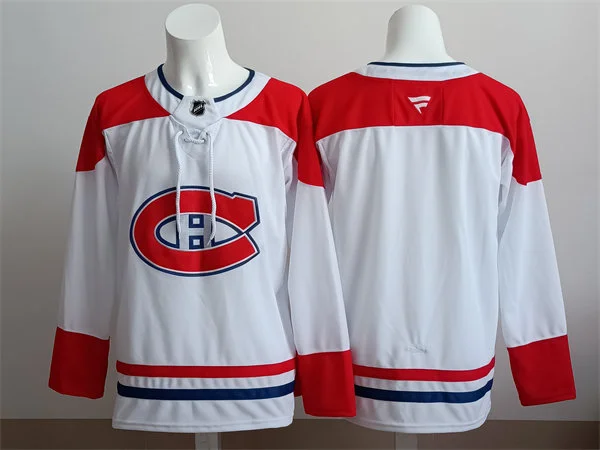 Men's Montreal Canadiens Blank White Away Hockey Team Jersey