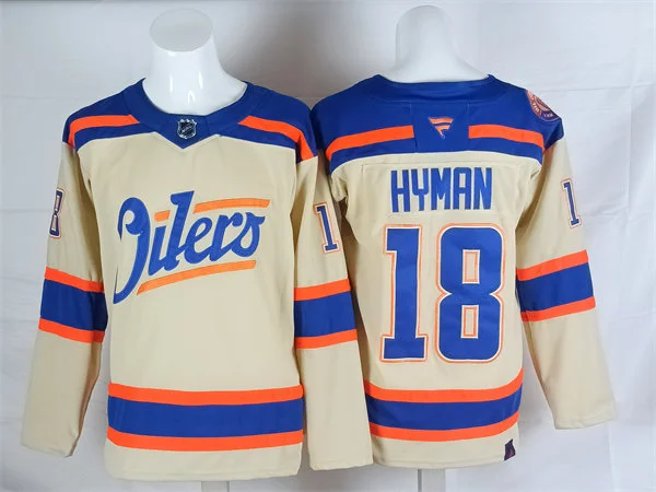 Men's Edmonton Oilers #18 Zach Hyman Cream Alternate Oil Country Jersey