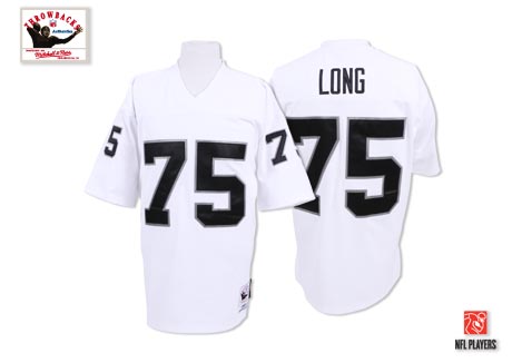 Oakland Raiders #75  Howie Long White Throwback Jersey