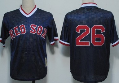 Boston Red Sox #26 Wade Boggs Navy Blue Throwabck Jersey