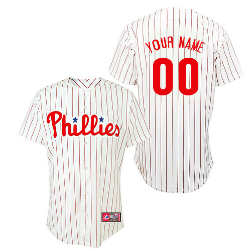 Philadelphia Phillies Youth Replica Personalized Home Jersey by Majestic Athletic