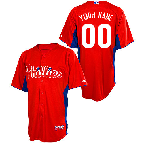 Philadelphia Phillies Youth Personalized CoolBase BP Jersey by Majestic Athletic