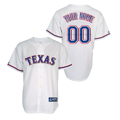 Texas Rangers Youth Replica Personalized Home Jersey by Majestic Athletic