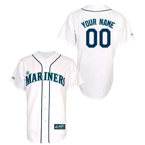 Seattle Mariners Youth Replica Personalized Home Jersey by Majestic Athletic
