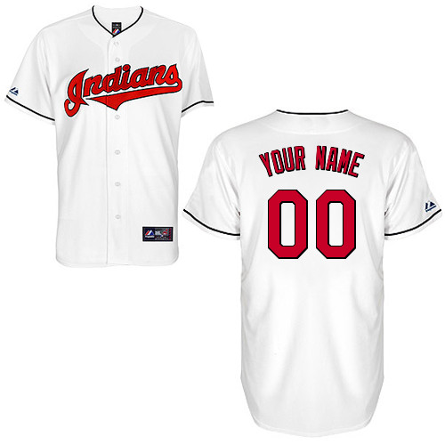 Cleveland Indians Youth Replica Personalized Home Jersey by Majestic Athletic