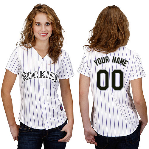 Colorado Rockies Women's Personalized Replica Jersey by Majestic Athletic