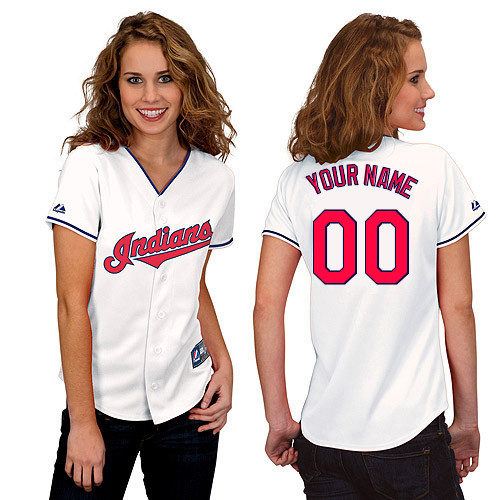 Cleveland Indians Women's Personalized Replica Jersey by Majestic Athletic