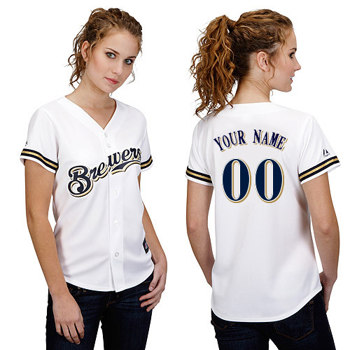 Milwaukee Brewers Women's Personalized Replica Jersey by Majestic Athletic