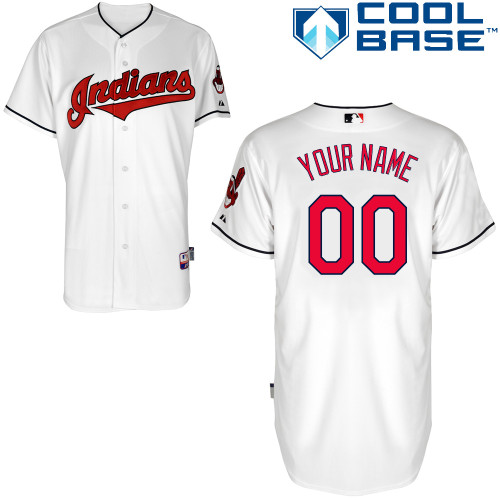 Men's Cleveland Indians Authentic Personalized 2012 Home Cool Base Jersey