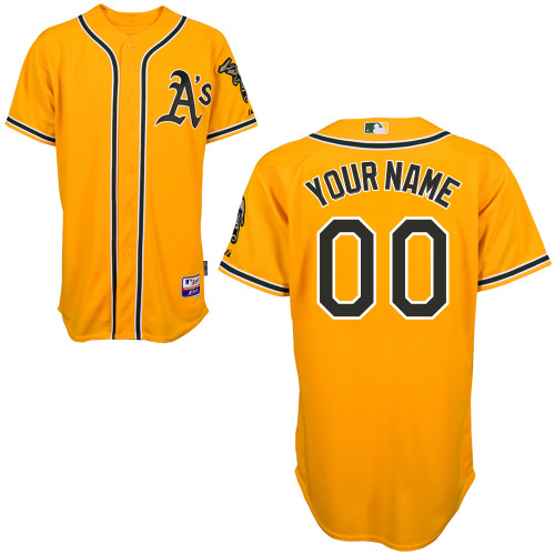Oakland Athletics Authentic Personalized Alternate Yellow Cool Base Jersey