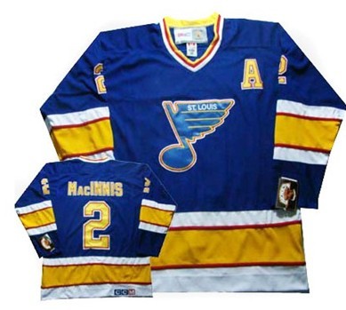 Mens St. Louis Blues #2 Al MacInnis 1983 Blue Throwback CCM NHL Jersey