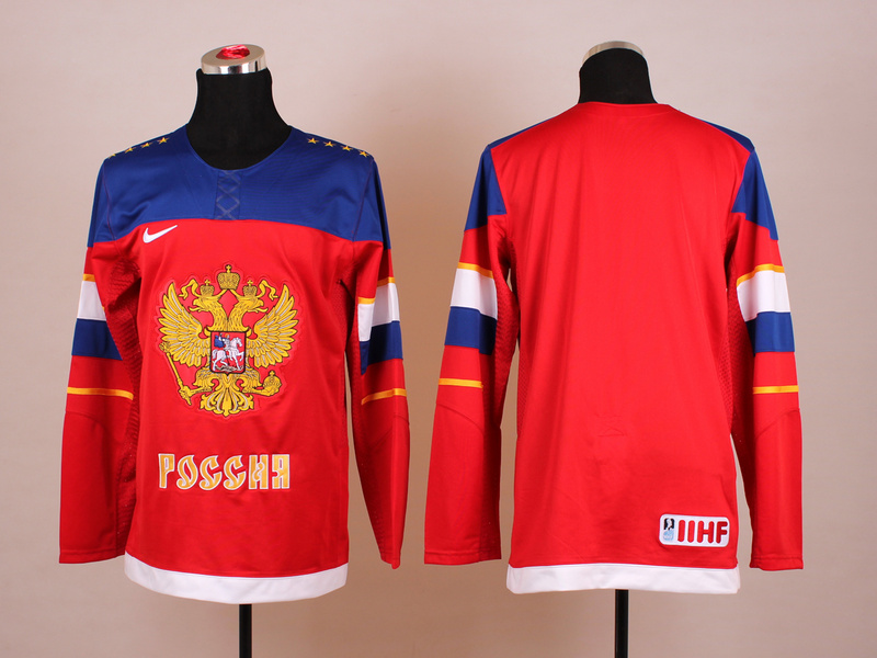 Men's Nike Russia 2014 Winter Olympics Hockey Jersey - Red