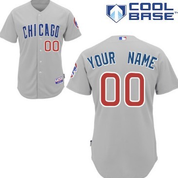 Mens Chicago Cubs Customized Gray Chicago Jersey