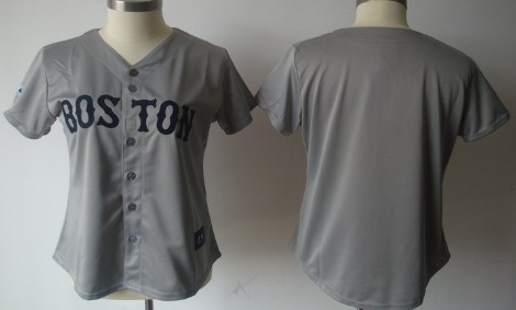 Womens Boston Red Sox Customized Gray Jersey