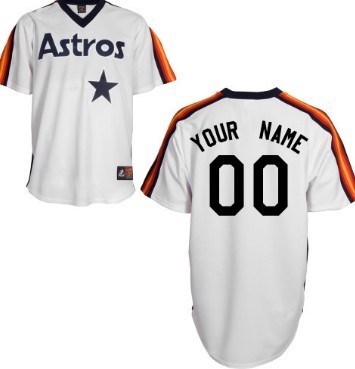 Mens Houston Astros Customized White Home Pullover Cooperstown Jersey Jersey