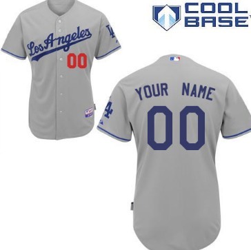 Mens Los Angeles Dodgers Customized Gray Jersey