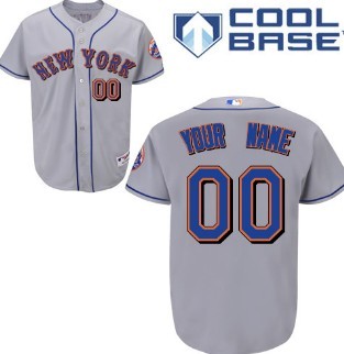 Kids New York Mets Customized Gray Jersey
