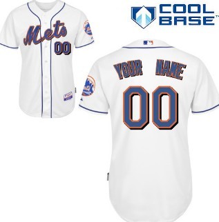Kids New York Mets Customized White Jersey