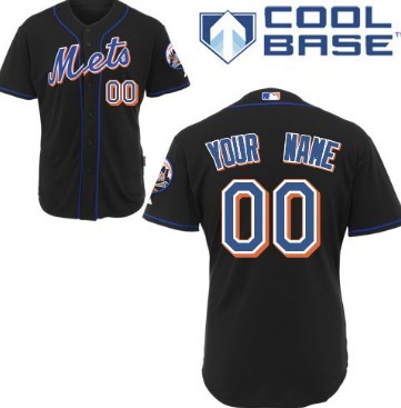 Mens New York Mets Customized Black Jersey