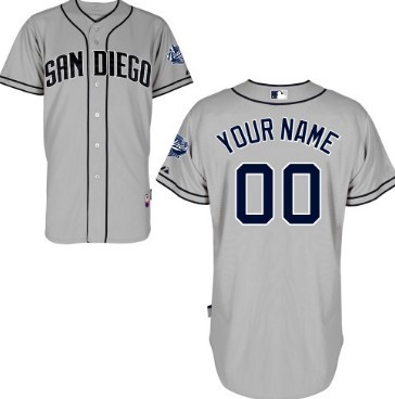 Mens San Diego Padres Customized Gray Jersey